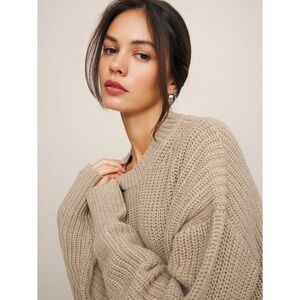 Reformation Sam Cotton Cashmere Oversized Crew Sweater XS
